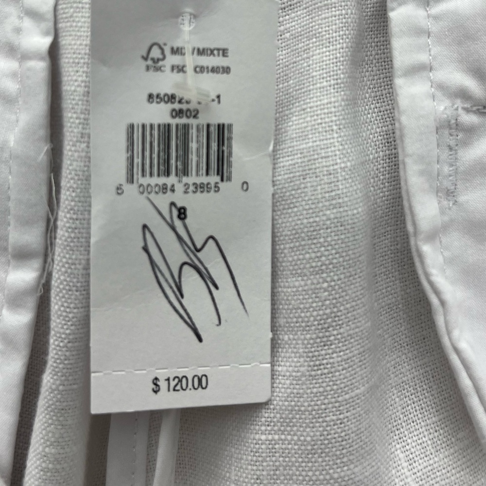 BANANA REPUBLIC White Linen Dress Pants Trousers Size 8 - Picture 6 of 10